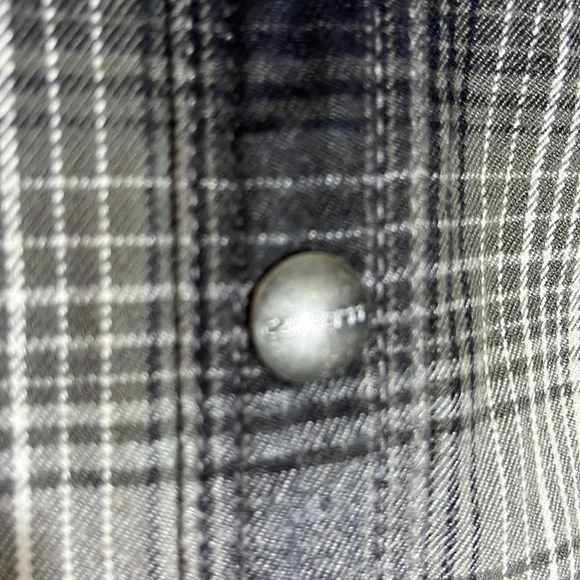 CARHARTT Size Medium 8/10 Plaid SnapFront Flannel Nubby Fleece Line Cotton CHORE - Picture 15 of 16